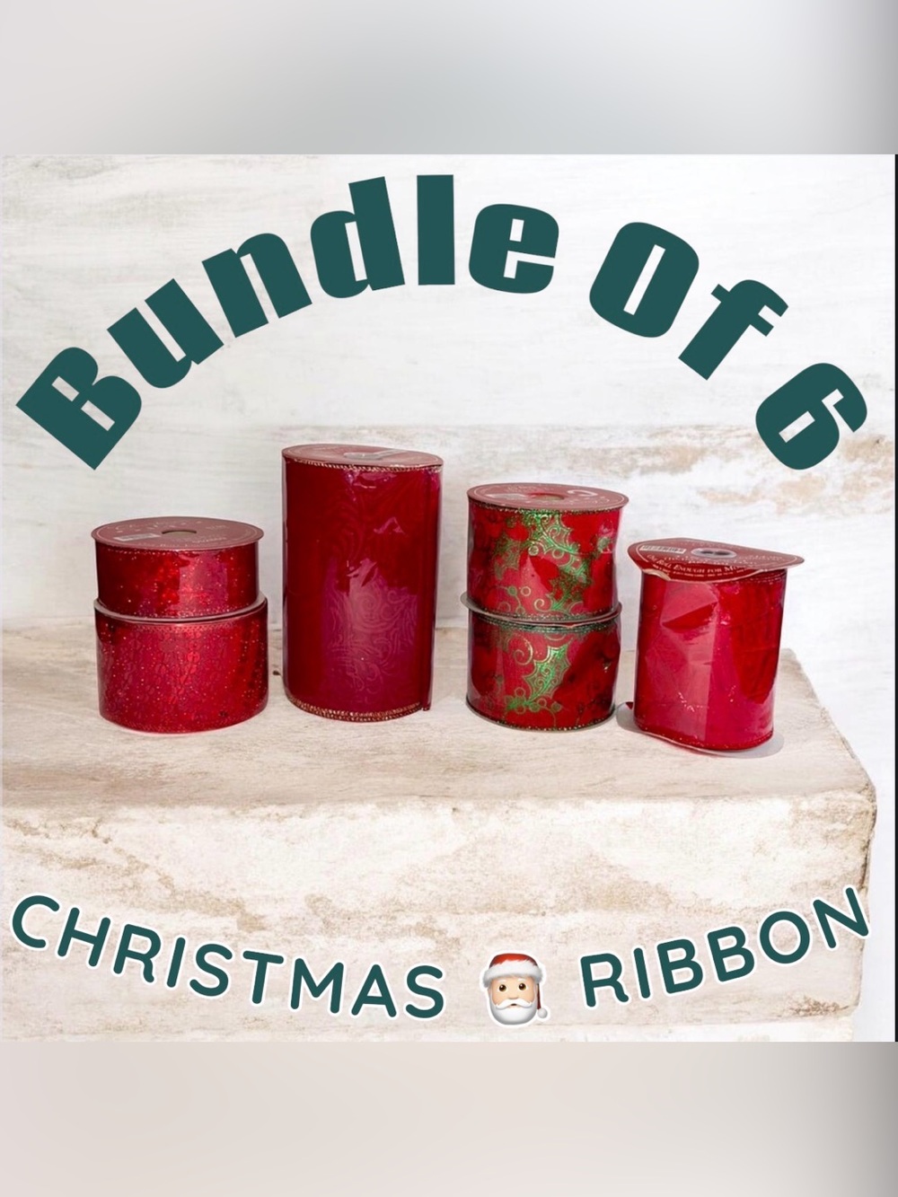 Bundle Set Of 6 Christmas 🎅🏻 Ribbons NWT